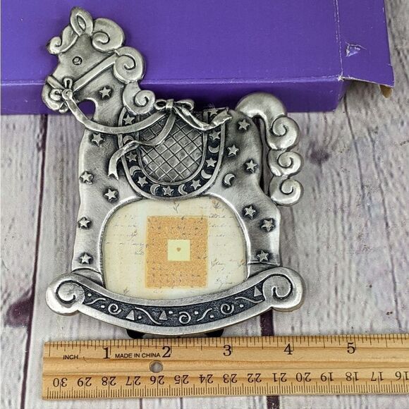 NIB - Mi Amore Rocking Horse Stars Pewter Picture Frame - Picture 3 of 6